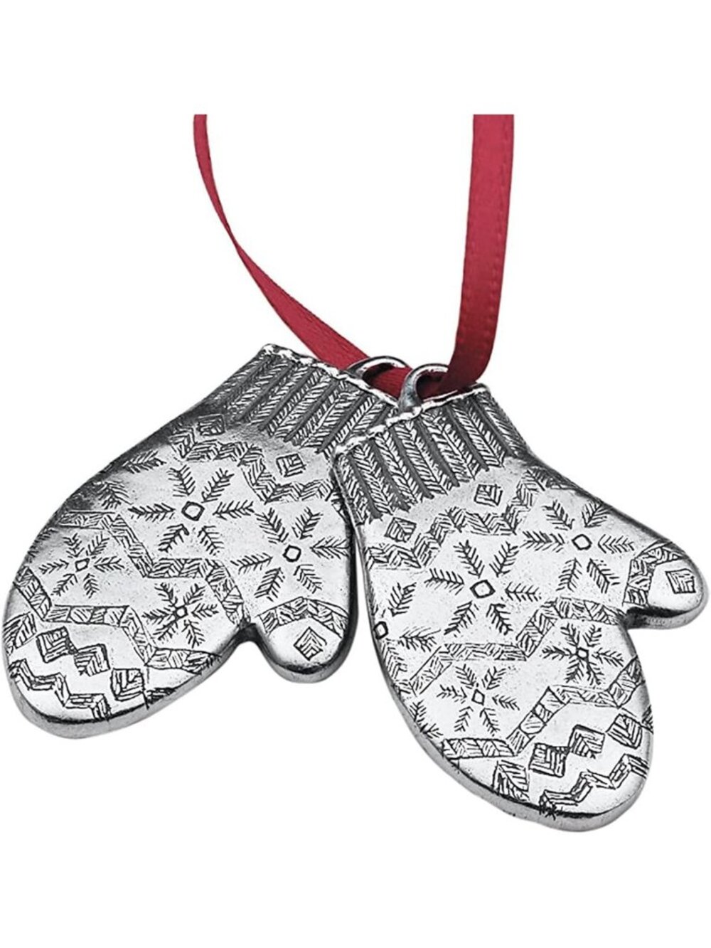 Handcrafted Pewter Children's Mittens Ornament | Unique Holiday Decor Gift